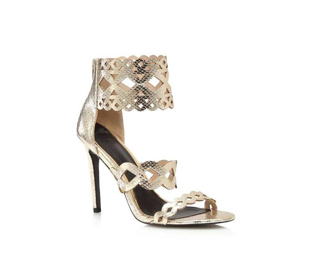 Gold Snakeskin High Heel Sandals