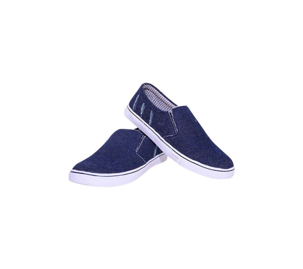 Fabric gents loafer shoe-Blue 