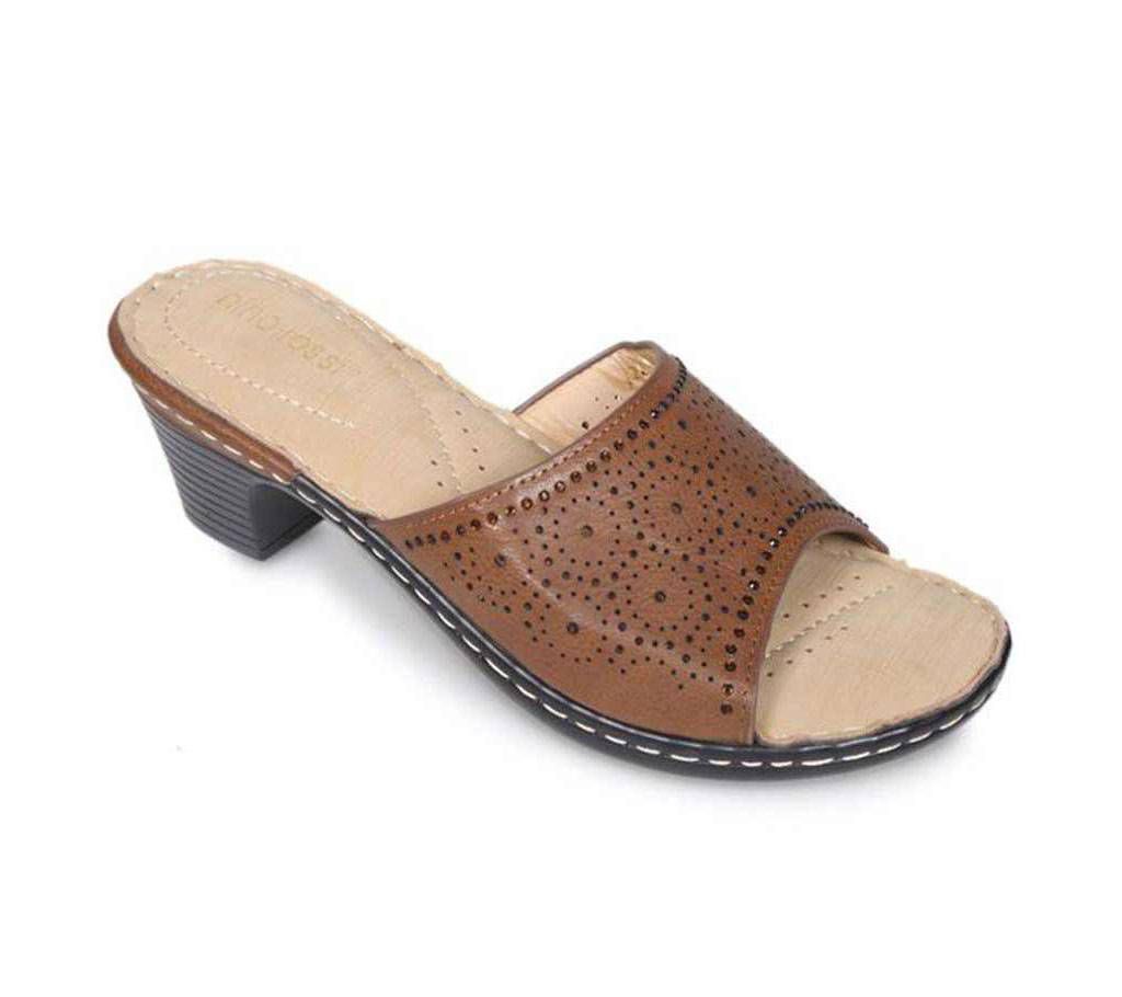Nino Rossi Brown Leather Ladies Heel Sandal