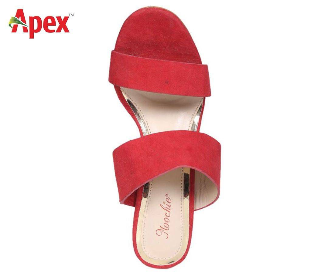 Moochie Red Color Leather Ladies Heel Sandal