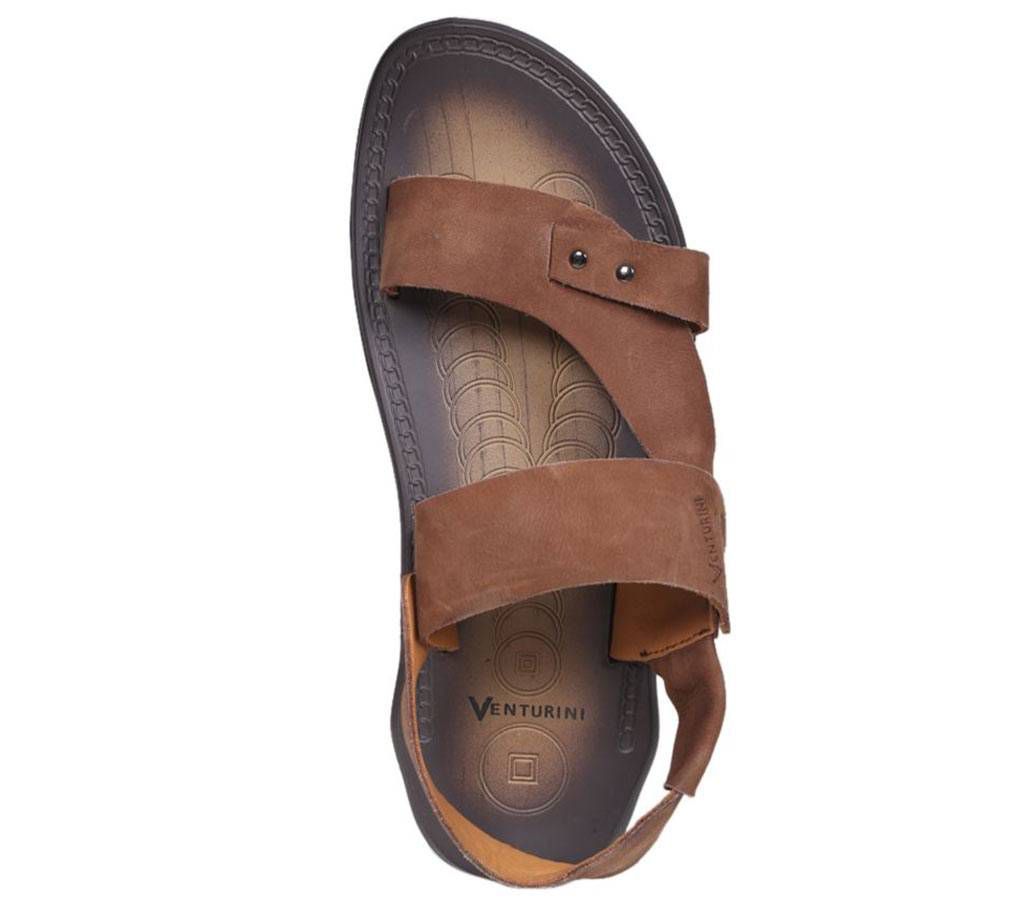 Venturini Men's Brown Leather Sandal

