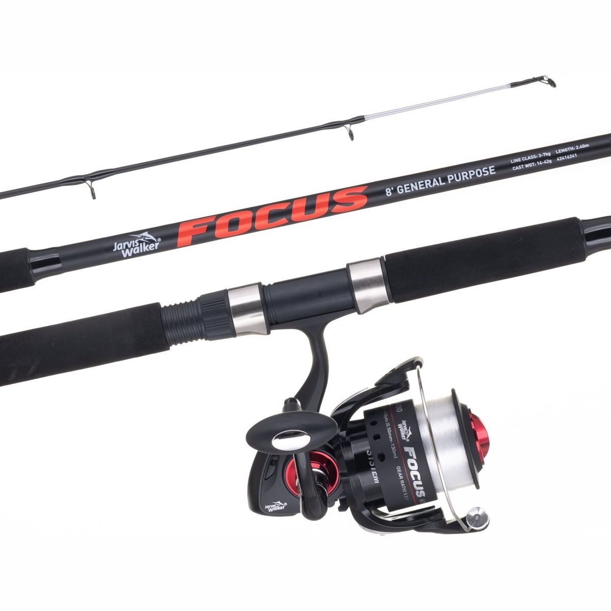 Jarvis Walker Focus General Purpose Combo - 8ft., Black