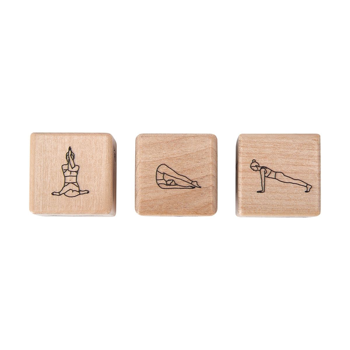 Set of 3 Wooden Yoga Dice