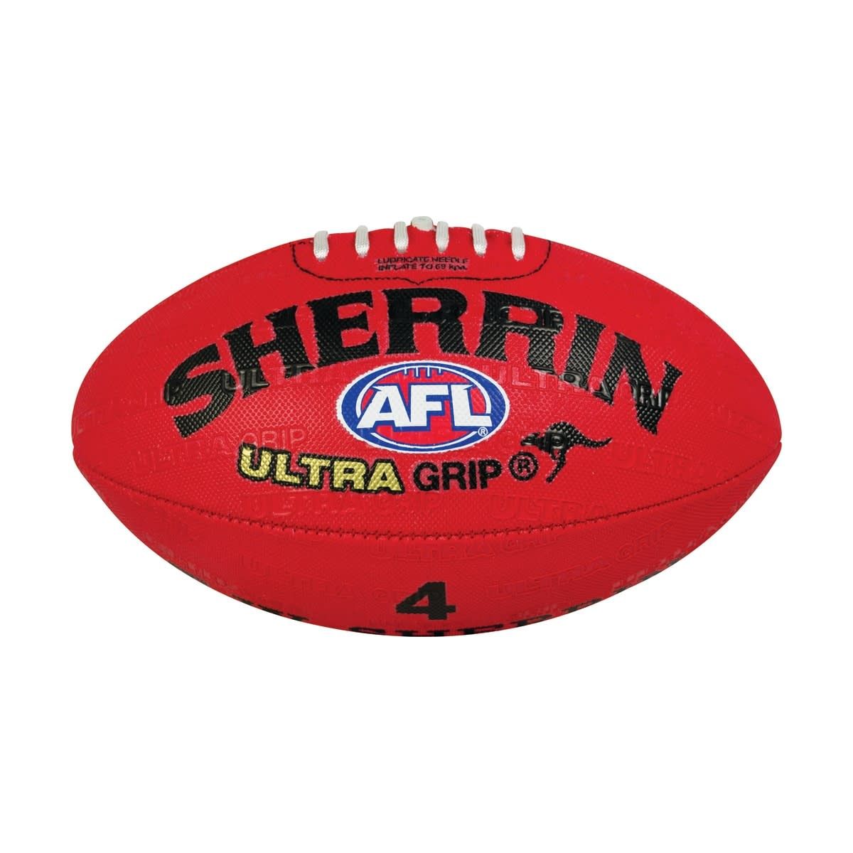 Sherrin AFL Ultra Grip Football - Size 4, Red