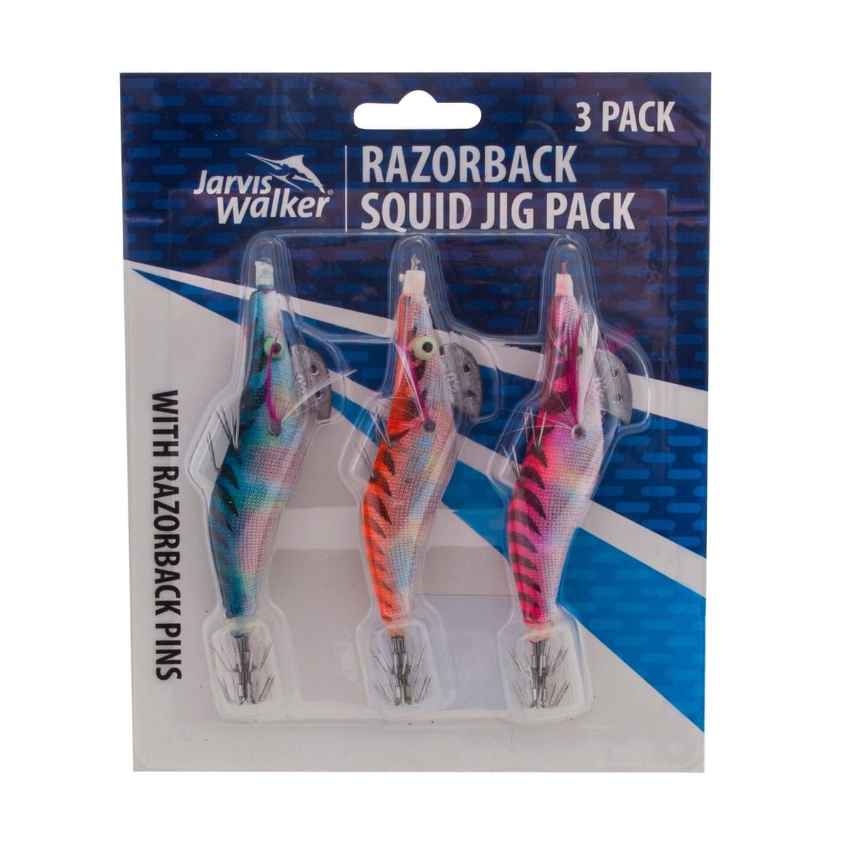 Jarvis Walker Tsunami Razorback Squid Jigs - Size 3, Set of 3