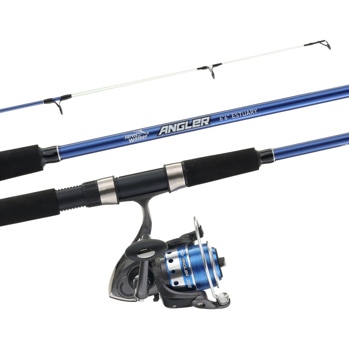 Jarvis Walker Angler Spinning & Estuary Combo - 6.5ft, Black & Red