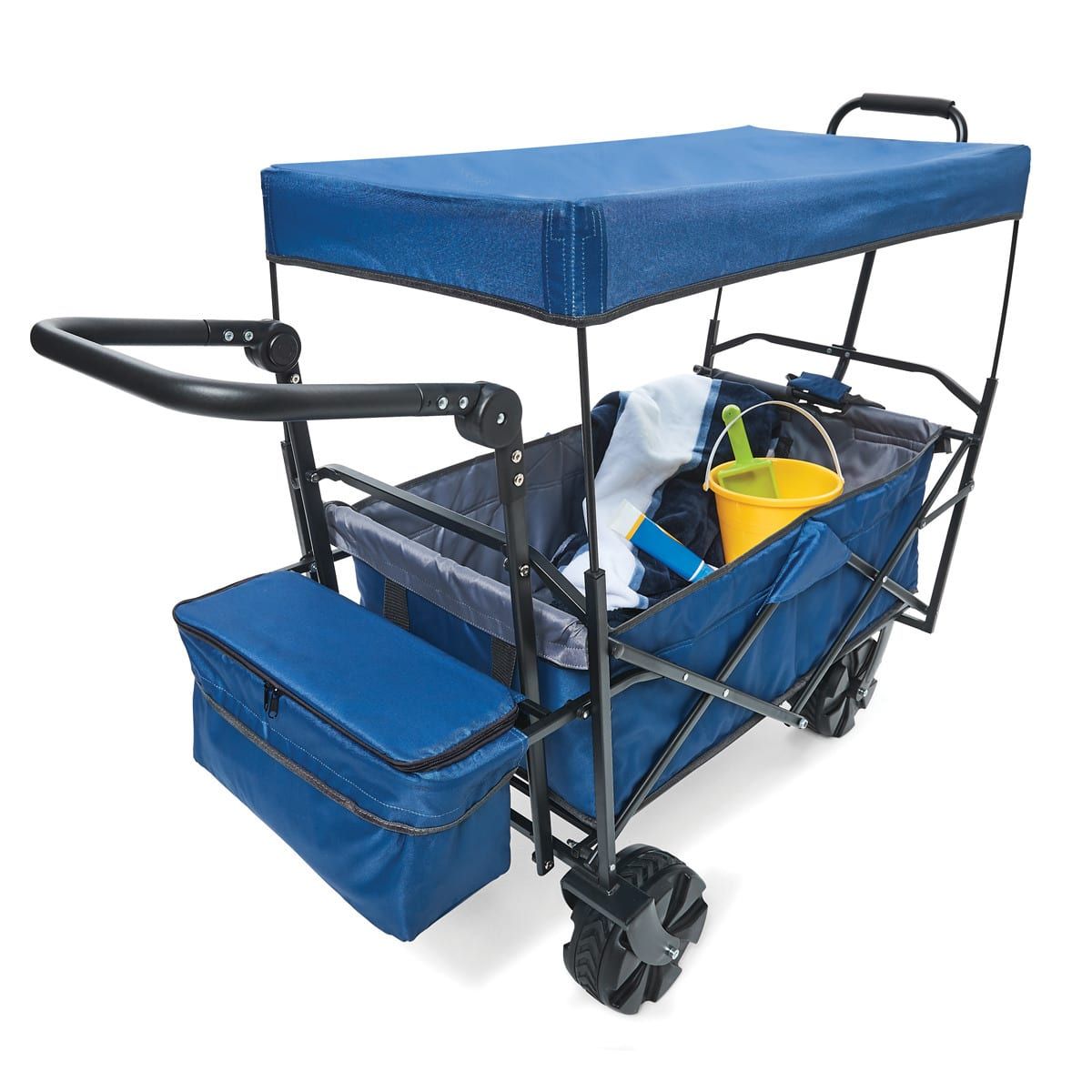 Foldable Beach Trolley with Canopy