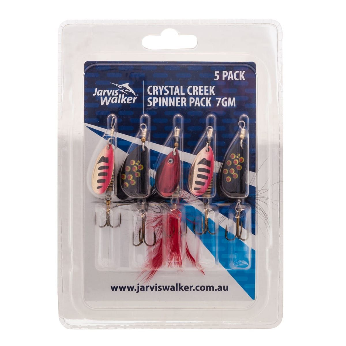 Jarvis Walker Crystal Creek Spinners - 7gm, Set of 5