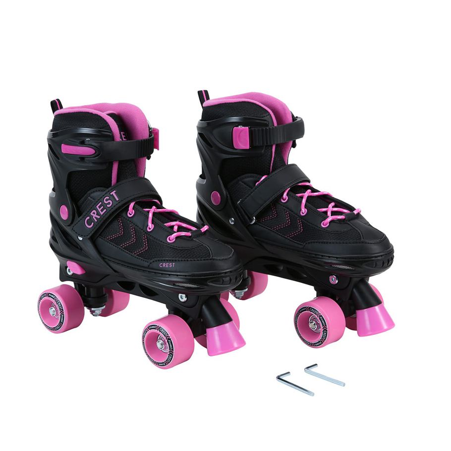 Roller Skates - Black & Pink, Size 6 to 8