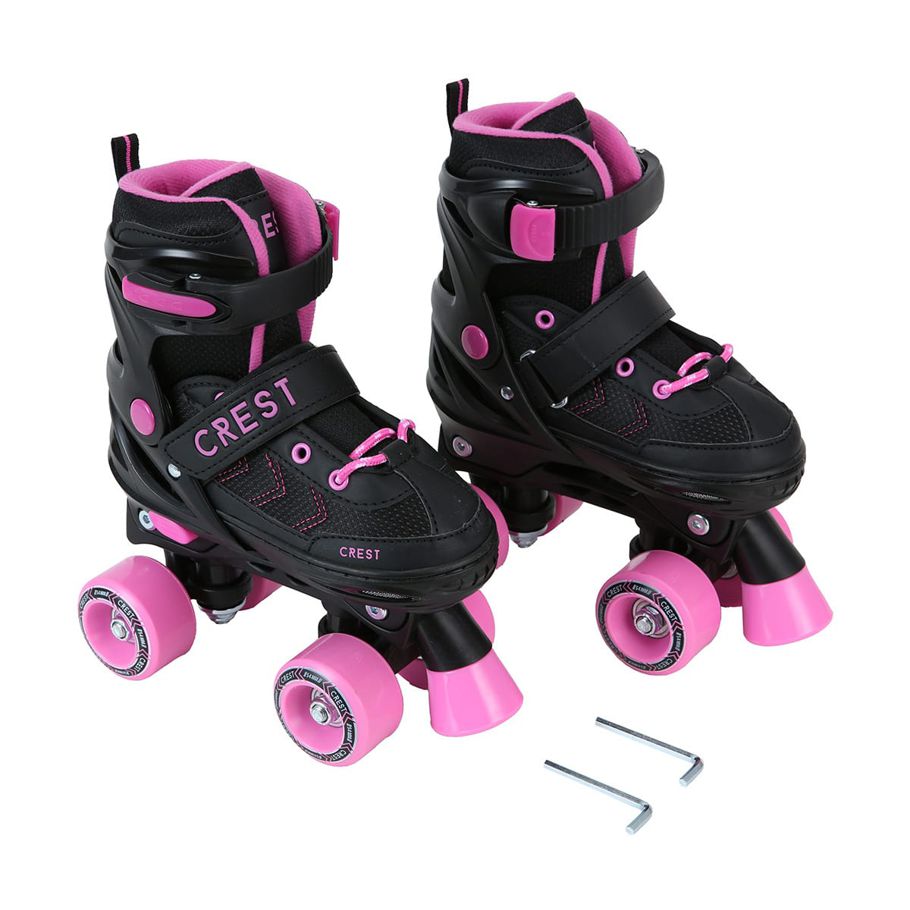 Roller Skates - Black & Pink, Size 13 to 2