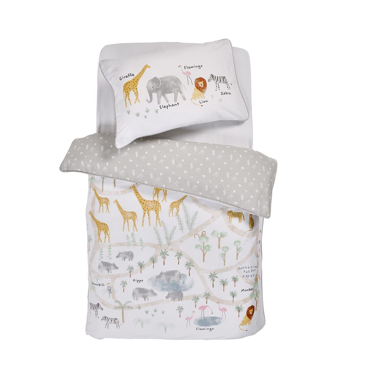 Cotton Cot Quilt Cover Set - Jungle