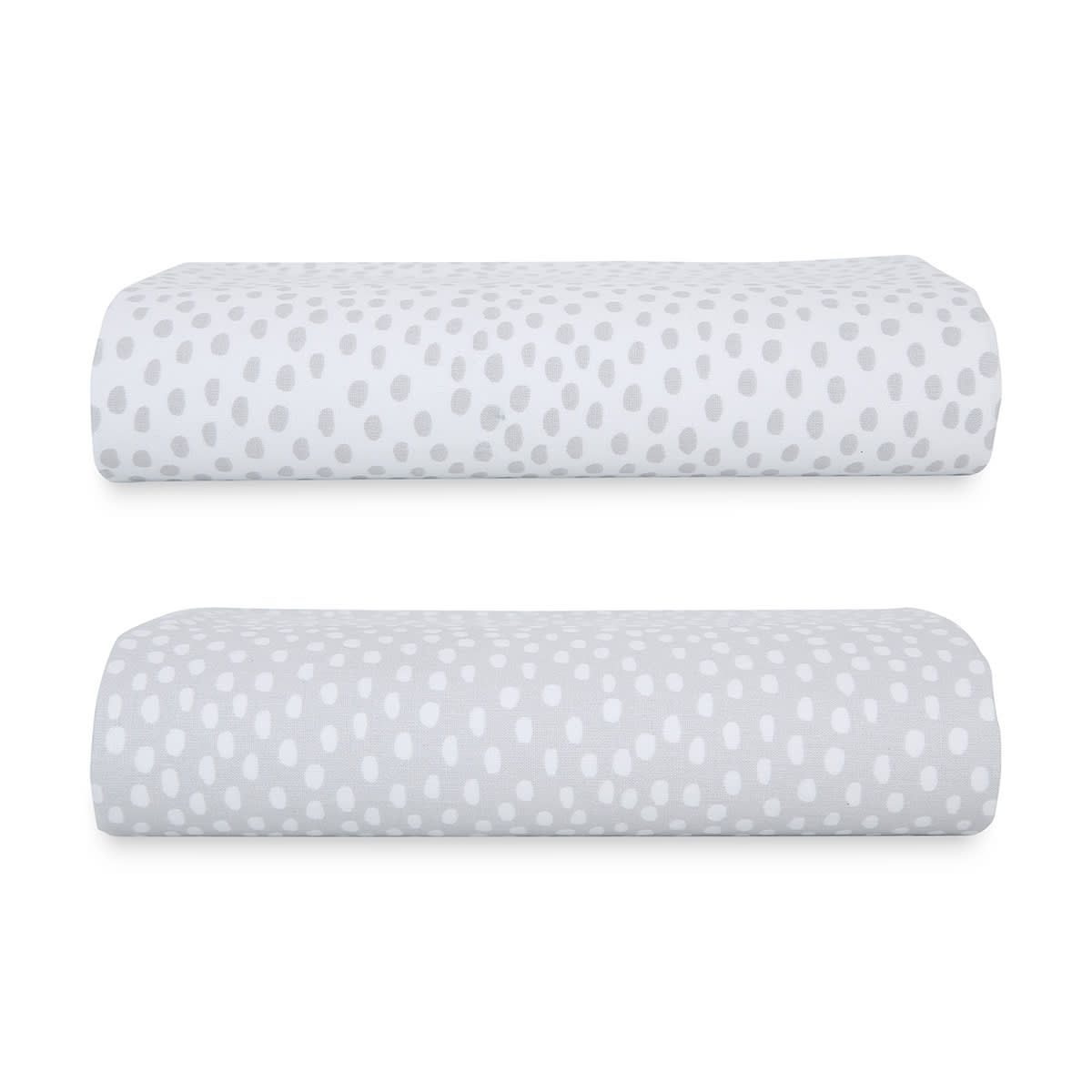 2 Pack Cotton Fitted Bassinet Sheets - Speckle