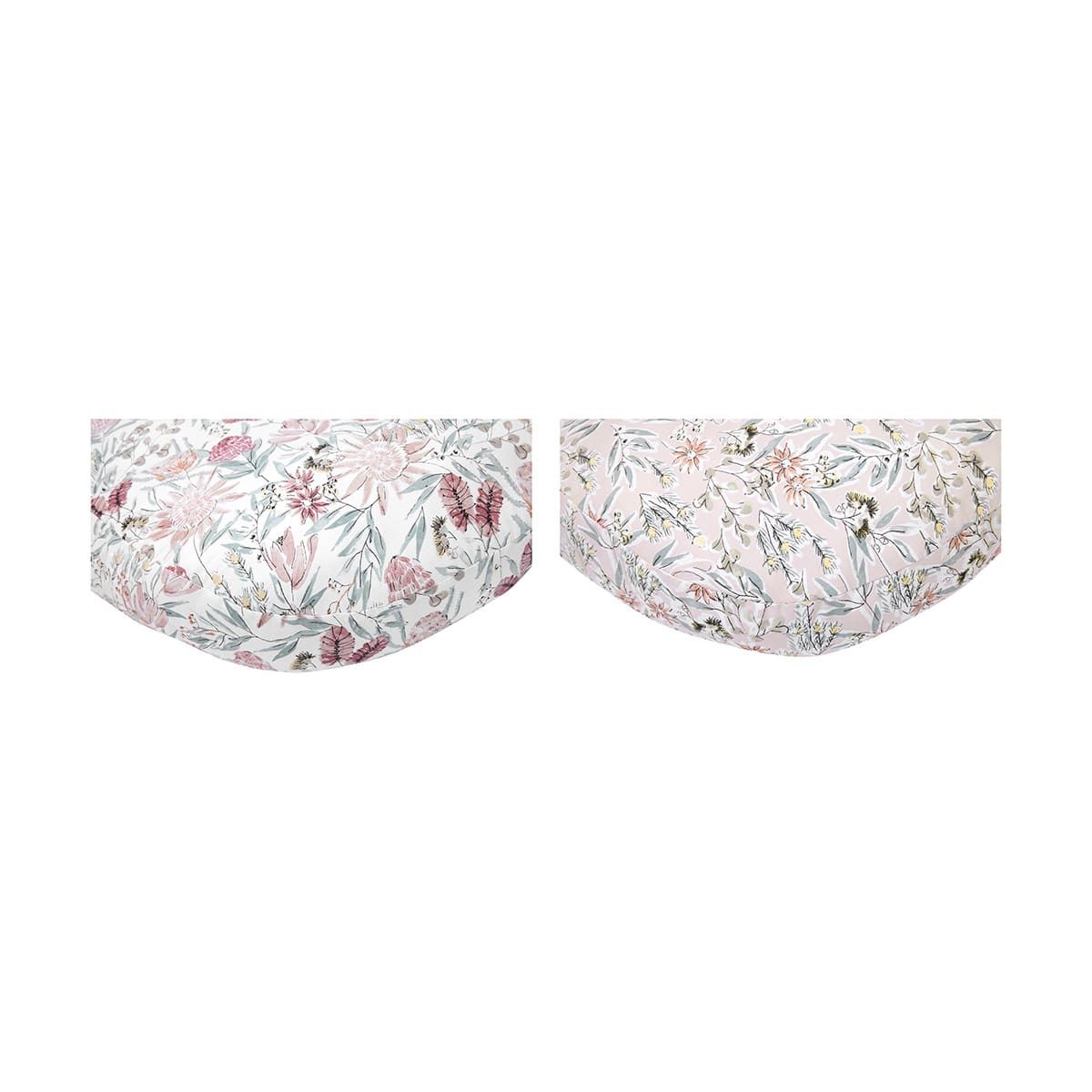 2 Pack Organic Cotton Fitted Bassinet Sheets - Floral
