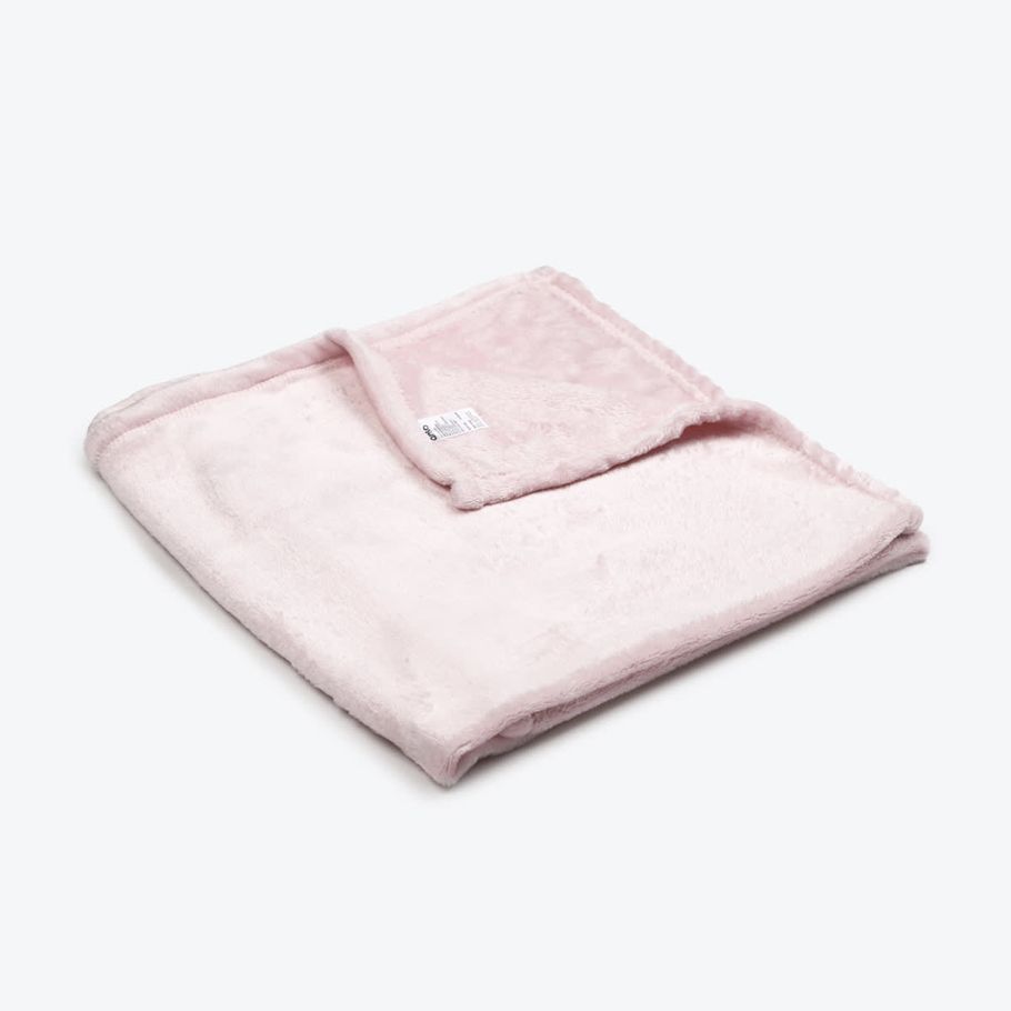 Coral Fleece Throw - Blush Pink