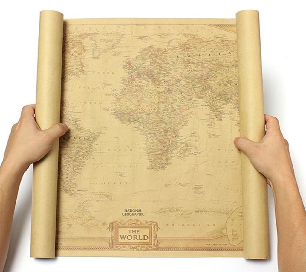 Vintage Retro World Map Antique Paper Poster Wall Chart Home Decoration 28x18