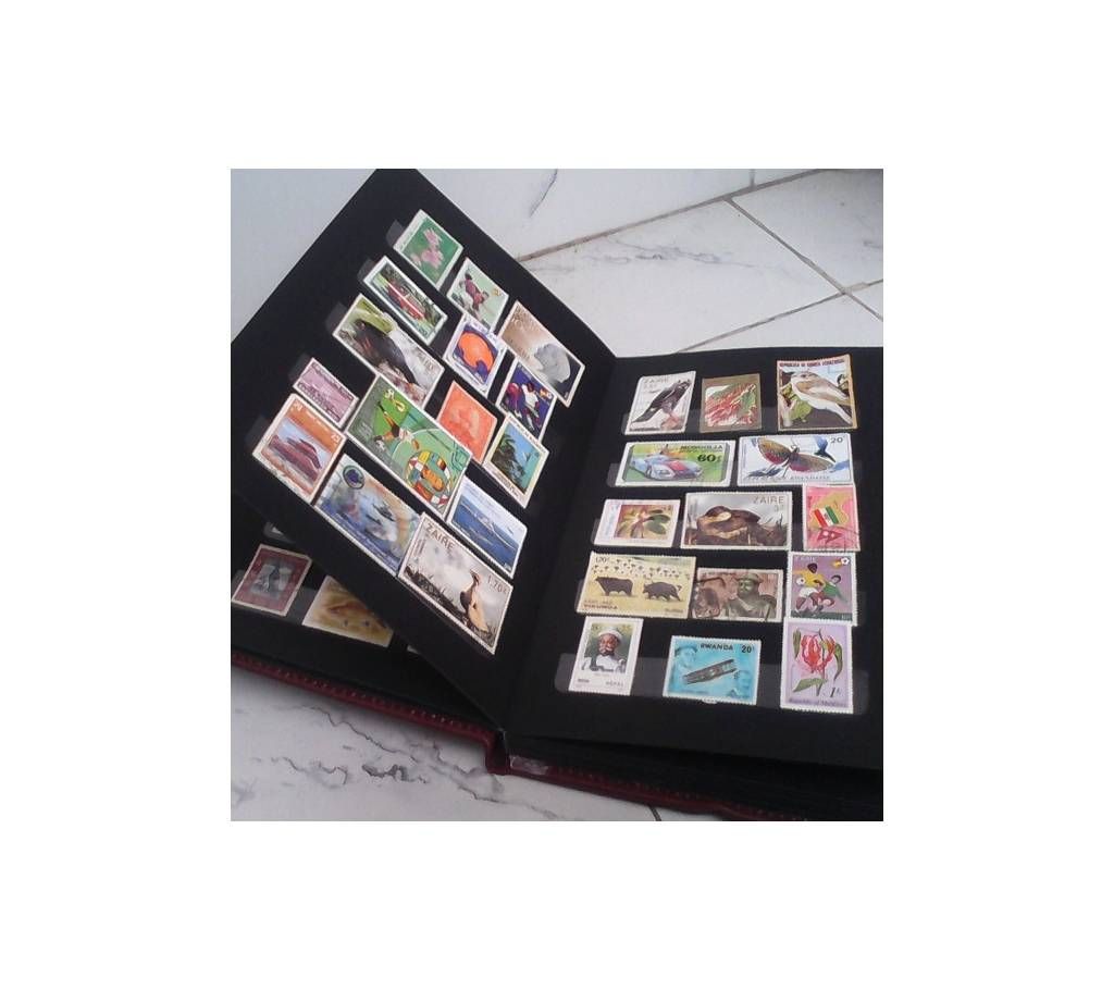 200 New Stamps with Album