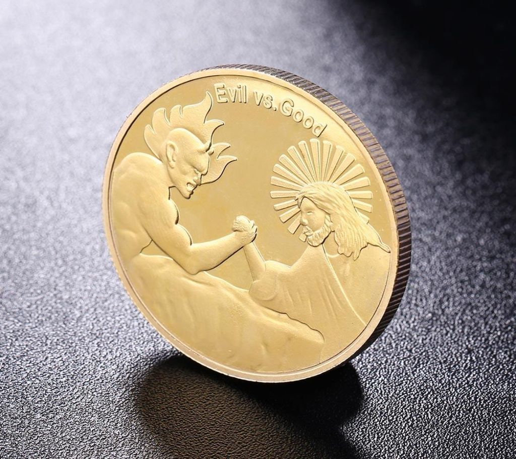 Devil VS Angel Hand Wrestling Commemorative Coin