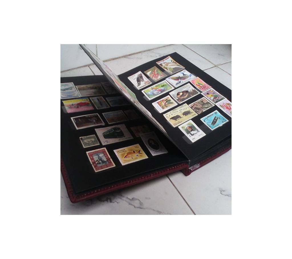 200 New Stamps with Album