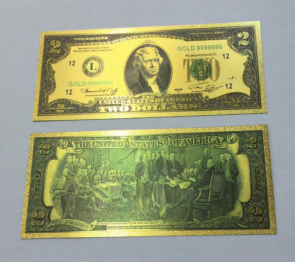 Gold Foil Currency Bill Note