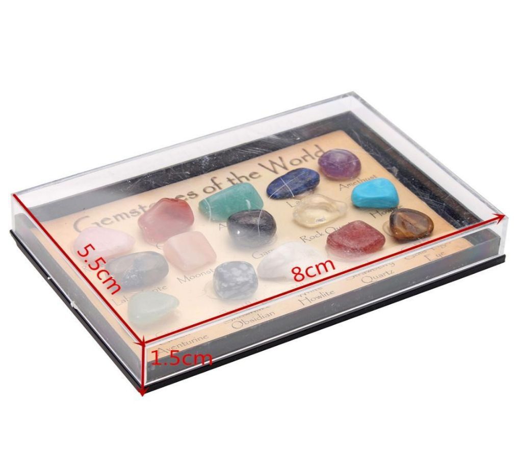 Rocks Collection Mix Gems Crystals Natural Mineral Ore Specimens Box Set Dcor