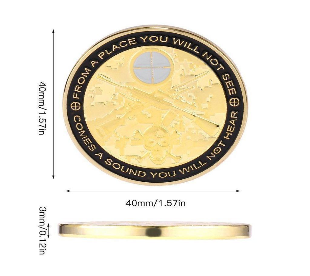Meaningful Gold Plated Soldier Sniper Commemorative Coin Gift
