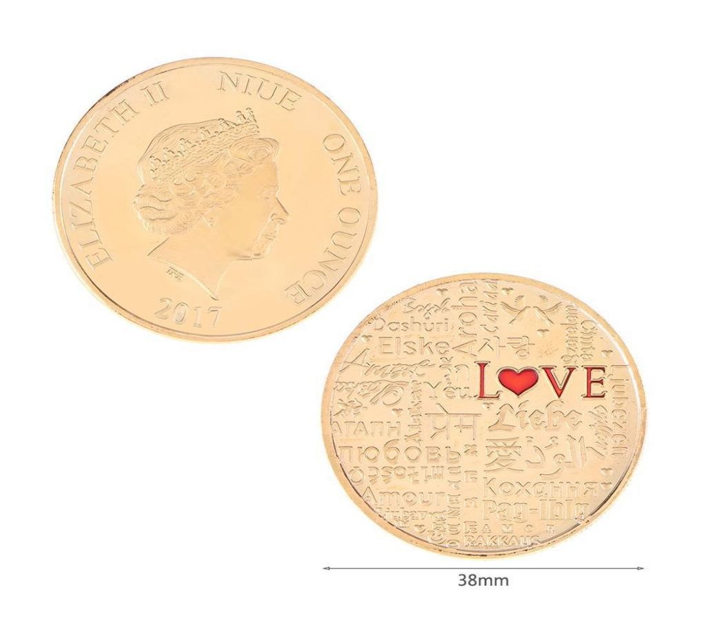 LOVE Poll Gold Plated Fancy Commemorative Coin