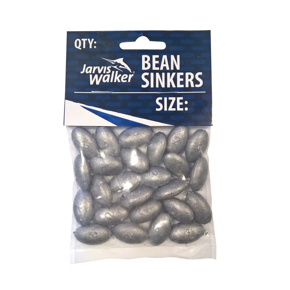 Jarvis Walker 14gm Bean Sinkers - Size 2, Pack of 25