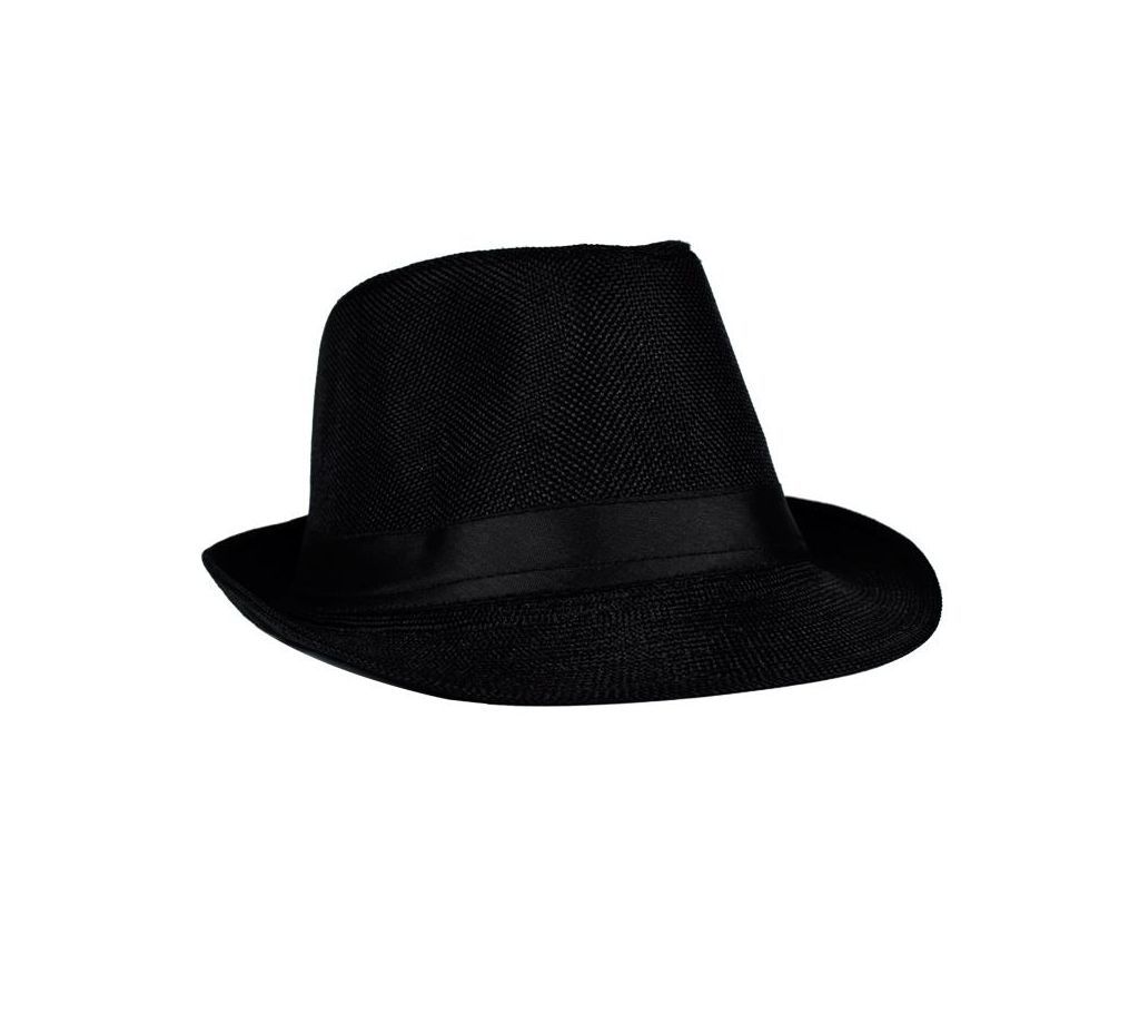Black Cotton China Hat for Men