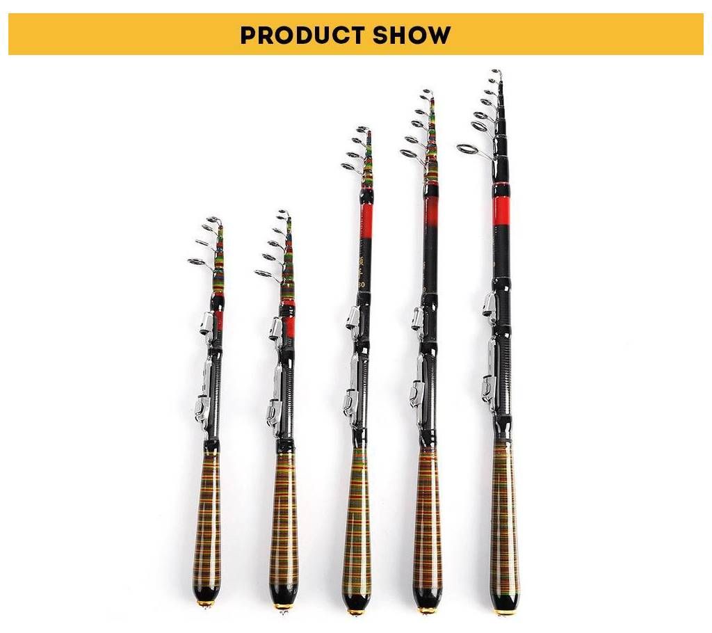 Fishing Rod Portable Mini Lure Fish Tackle 2.1M - Color mix