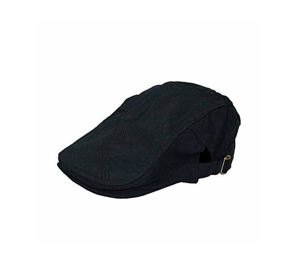 Black Cotton Golf Cap For Men