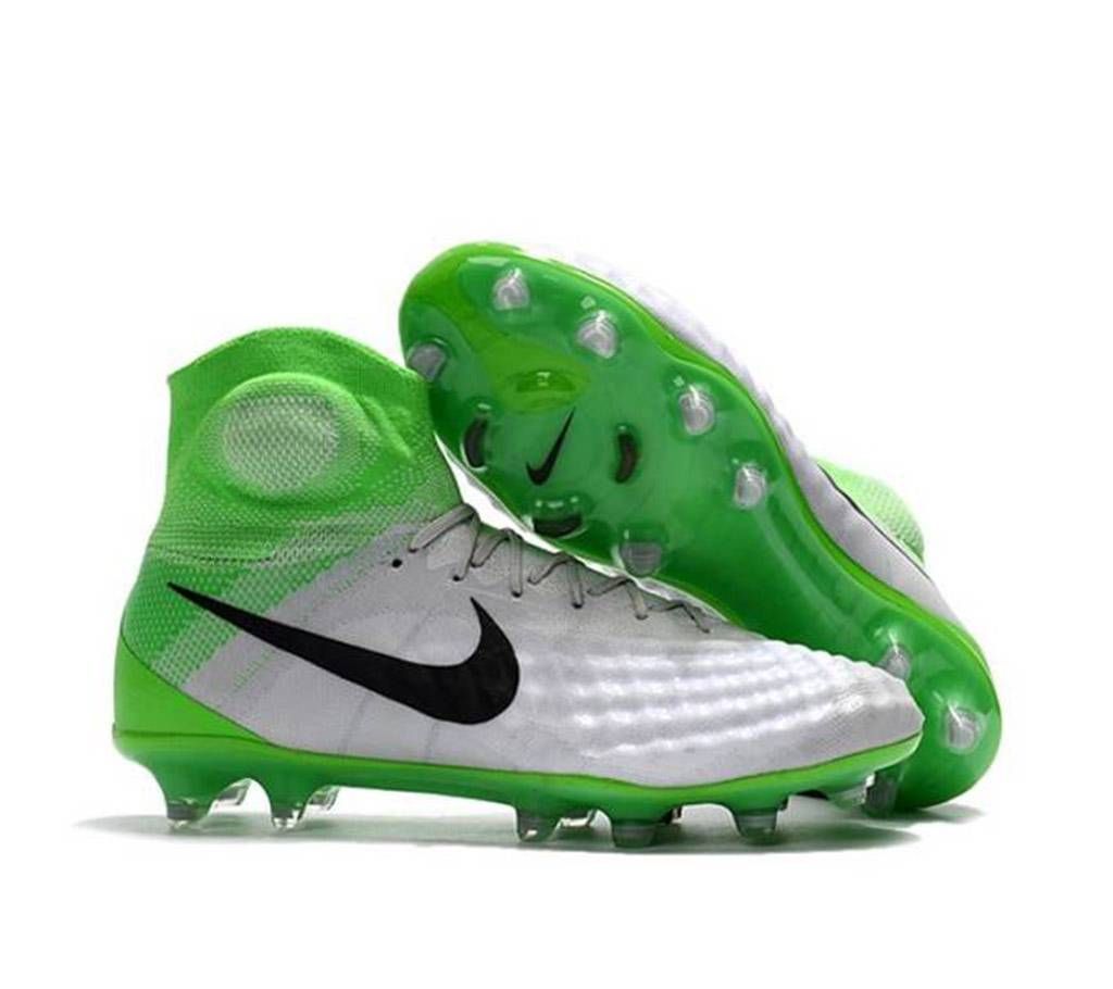Green and Gray Rubber Football Boot for Men