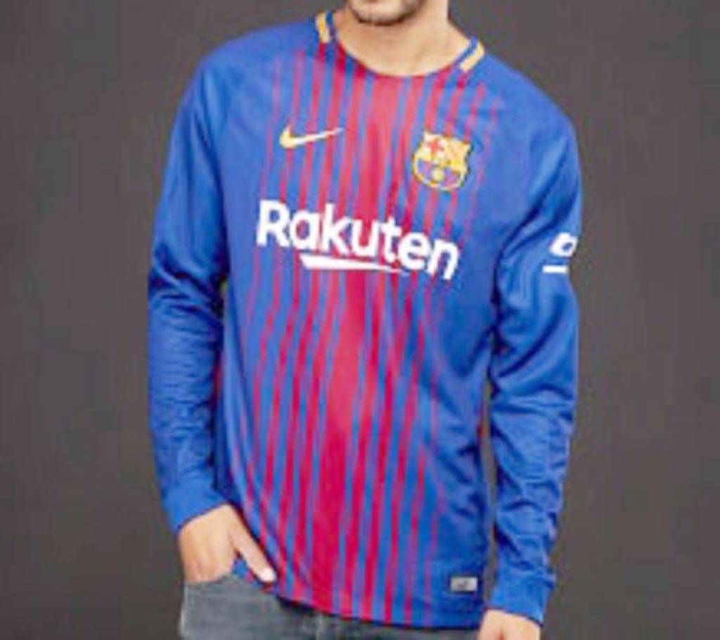 2017-18 Barcelona Home Club Full Sleeve Club Jersey