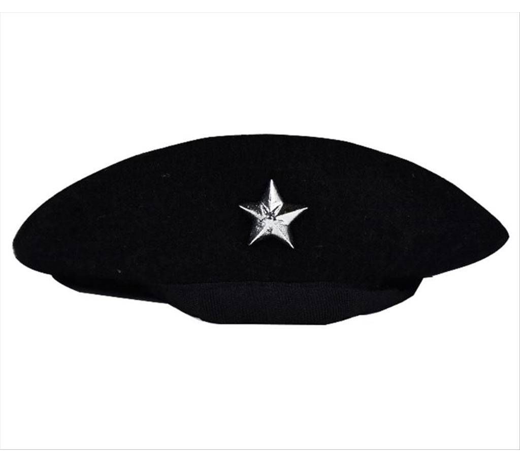 Black And Silver Color Cha Cap For Men