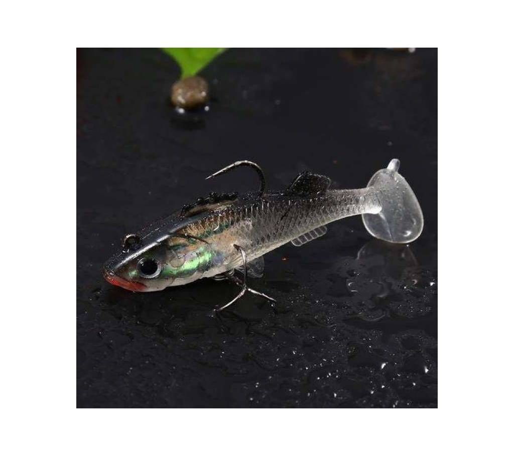 Fishing Lure Soft Bait With Treble Tackle Hooks - Transparent