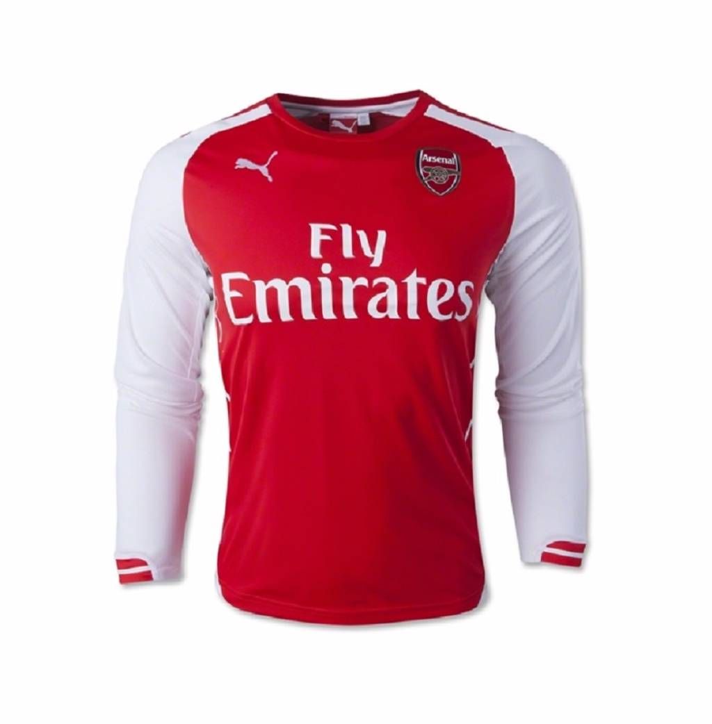 Arsenal 2016-2017 long sleeve jersy red and white (copy)