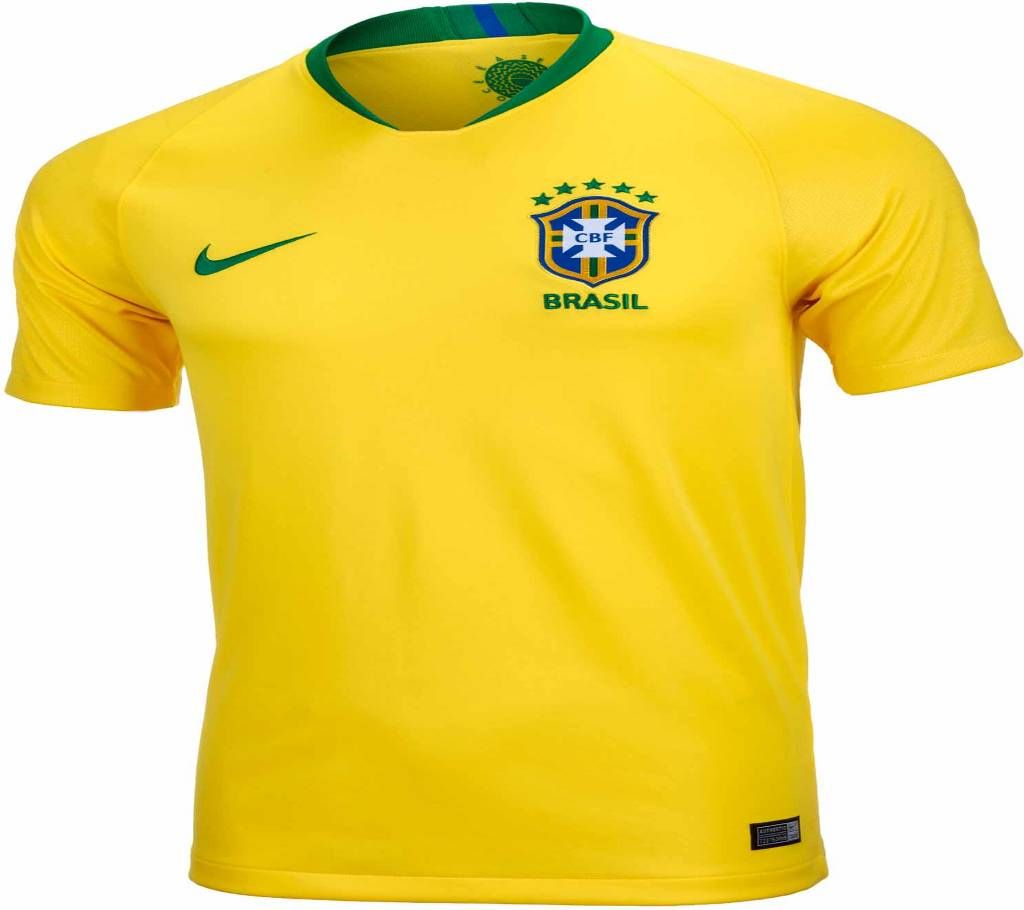 Short Sleeve Brazil Home Jersey - Yellow
