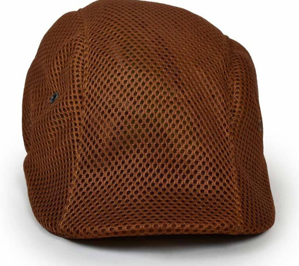 Deep Brown Net Golf Cap for Men