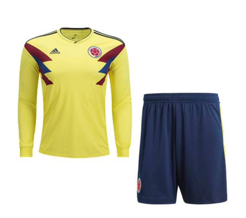 World Cup 2018 Colombia Long-sleeve Home jersey With Pant (130-140 GSM) - Replica