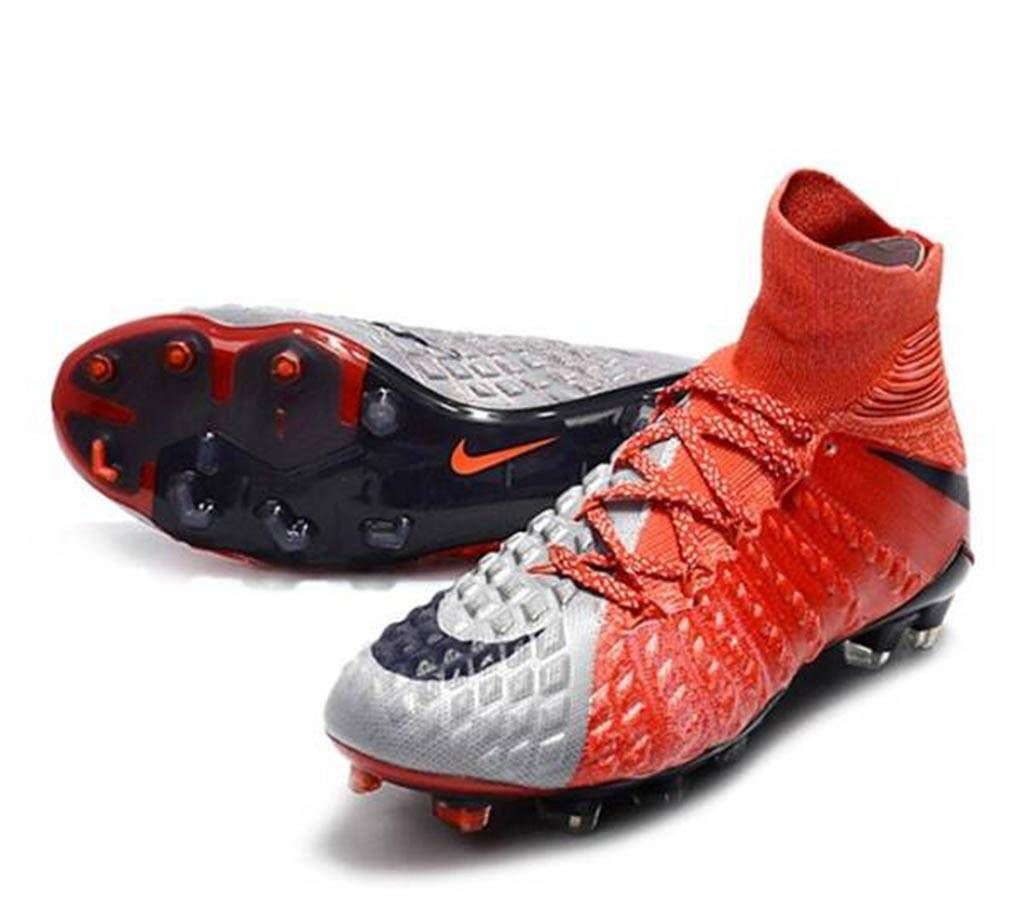 Red and Gray Rubber Football Boot for Men