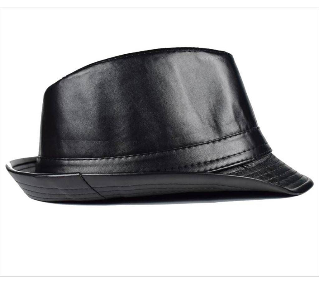 Black China Leather Hat For Men
