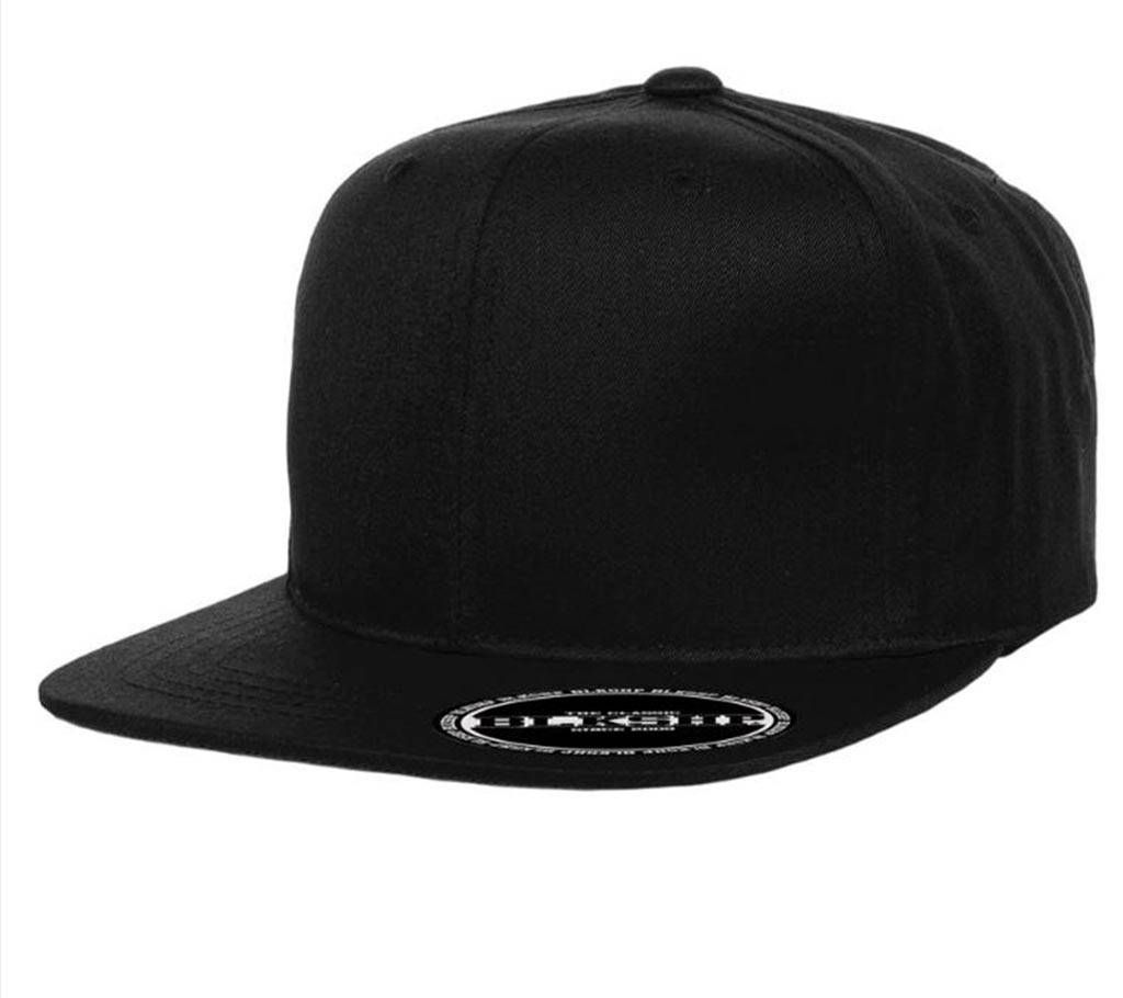 Black Cotton Dj Hip Hop Cap For Men