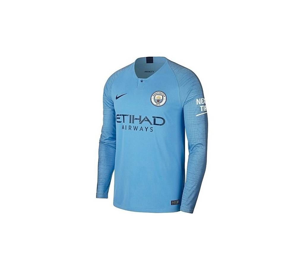 2018 - 19 Manchester City Home Long Sleeve Jersey