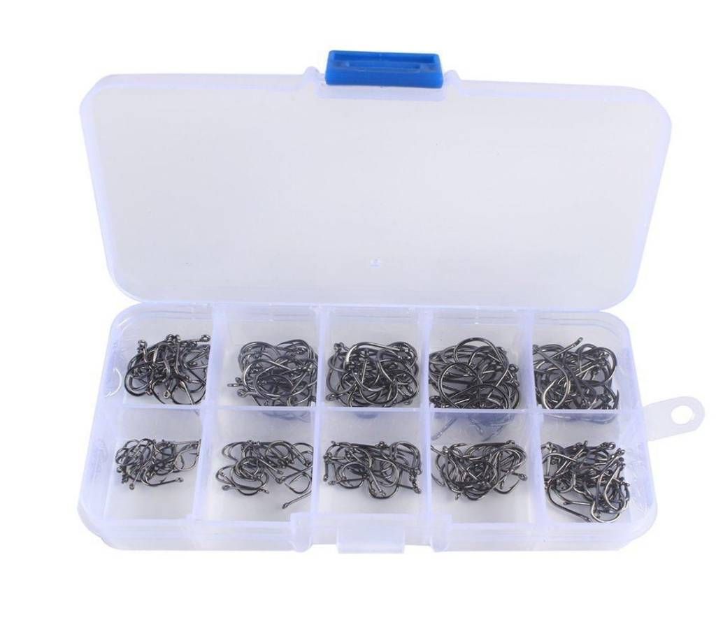 1 Set(100pcs) Sharpened Fishing Hooks Stainless Steel Tackle