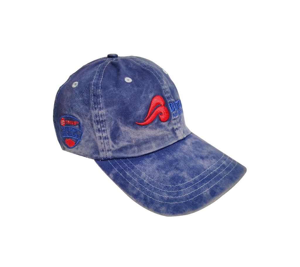 Bird Printed Logo Washed Cotton Cap For Men