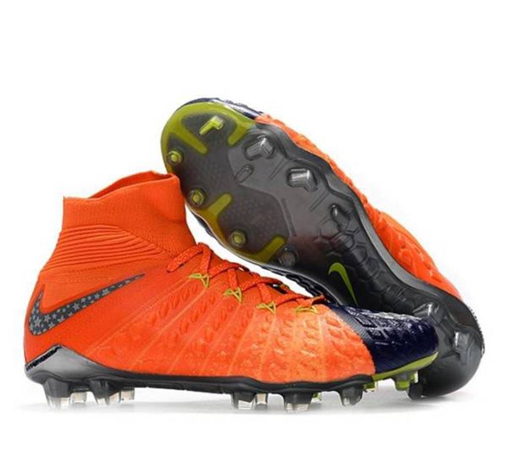 Orange Rubber Football Boot for Men