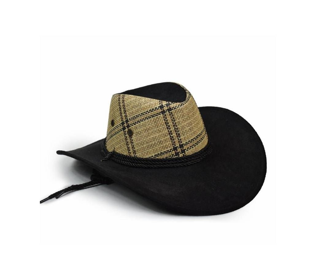 Black and Golden Cotton Hat for Men