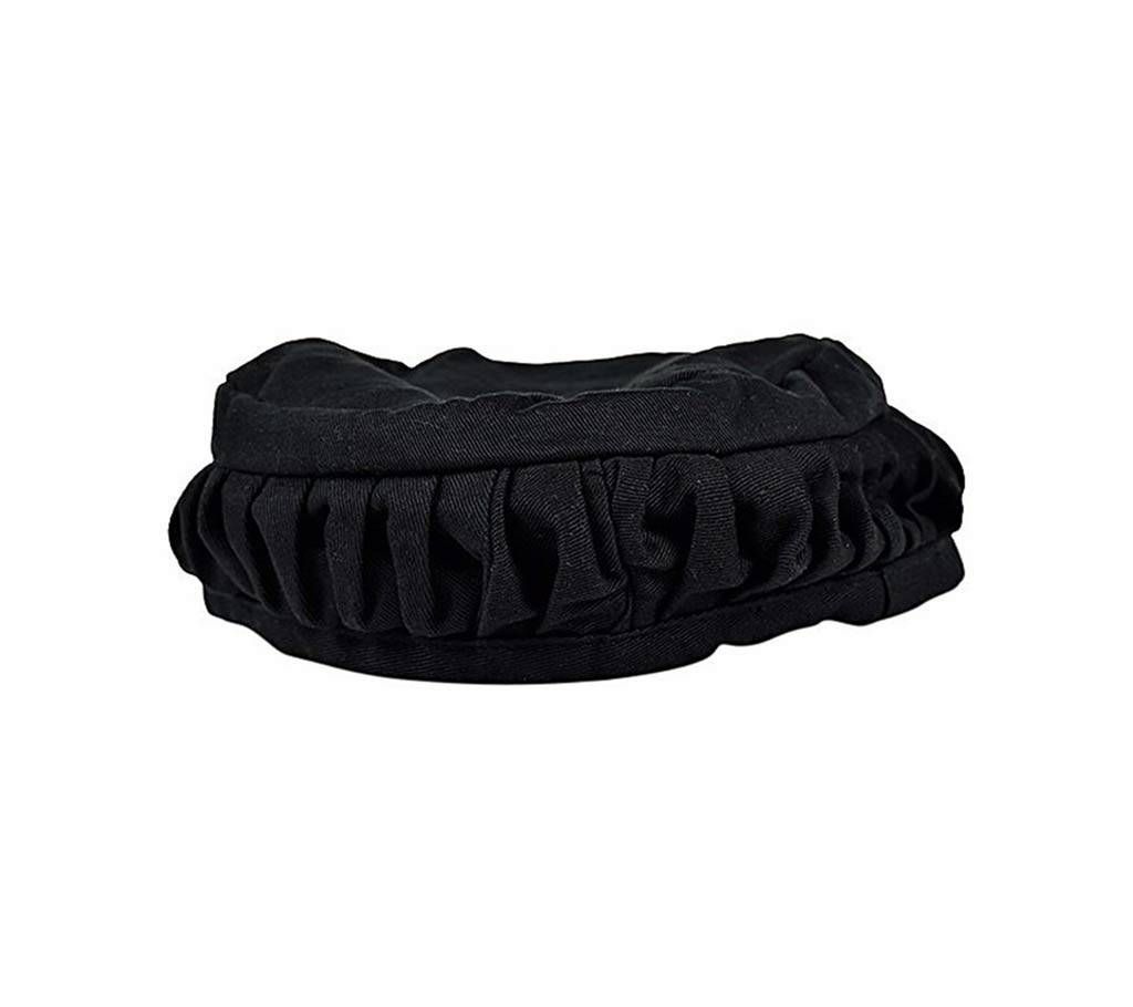 Black Kashmiri Cotton Cap For Men