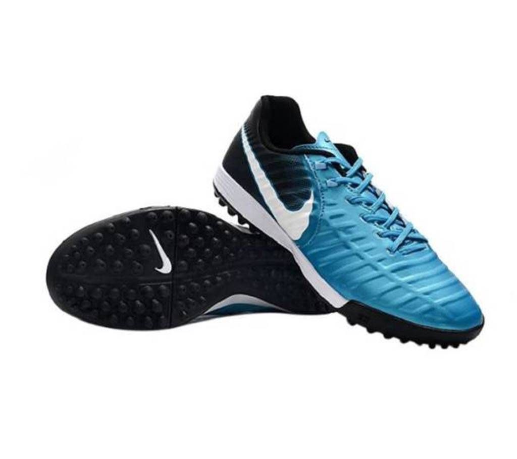 Blue and Black Rubber Football Boot for Men