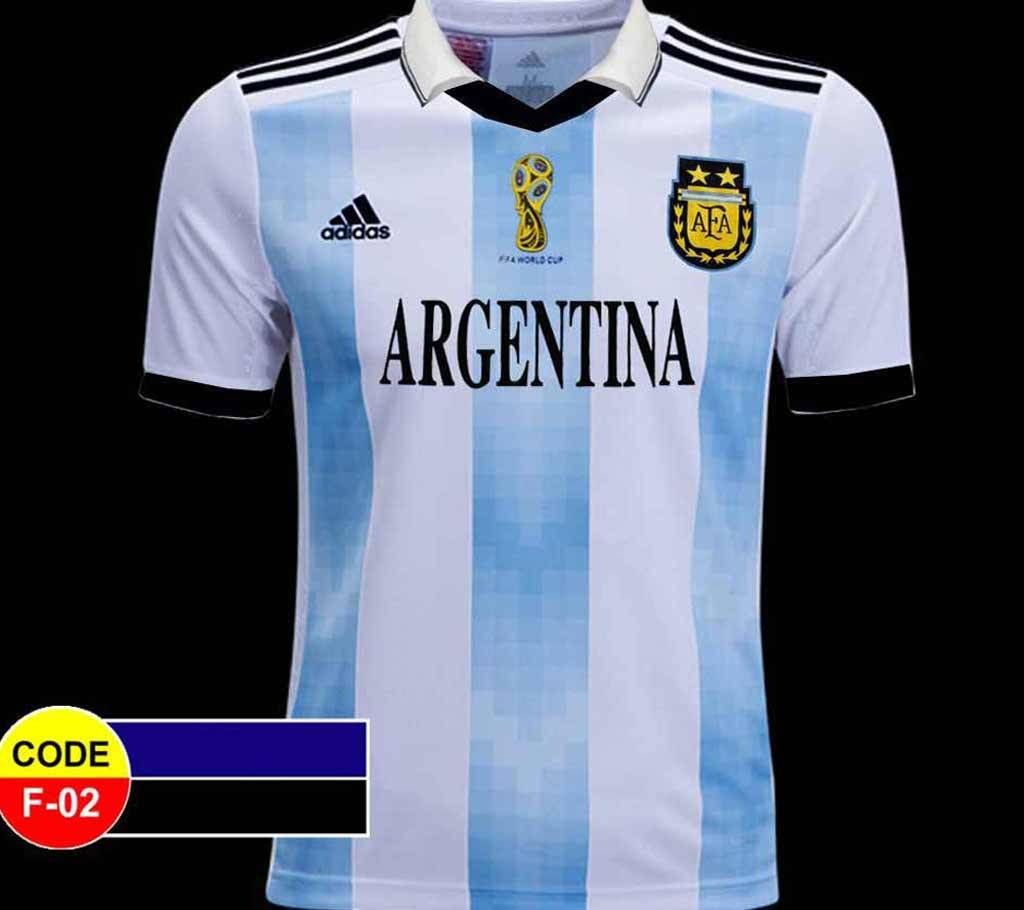 2018 World Cup Argentina Home Jersey - Half Sleeve (Copy)