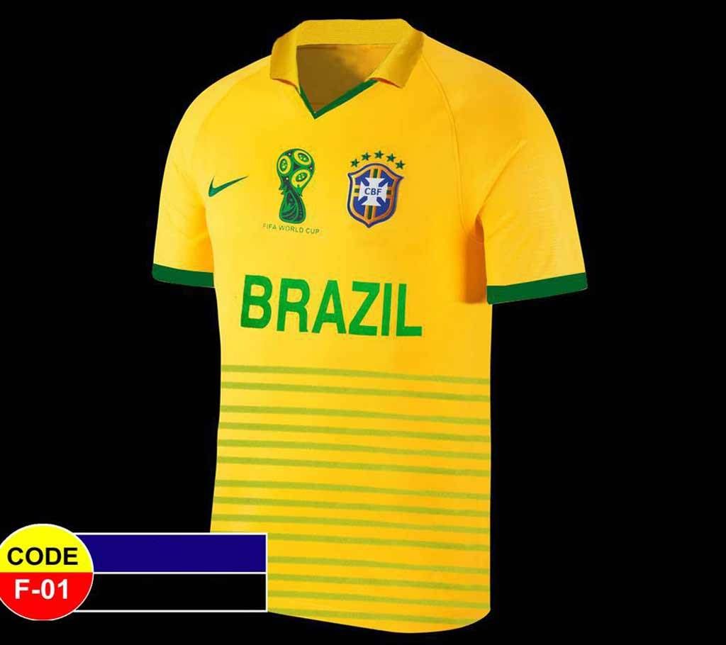 2018 World Cup Brazil Home Jersey - Half Sleeve (Copy)